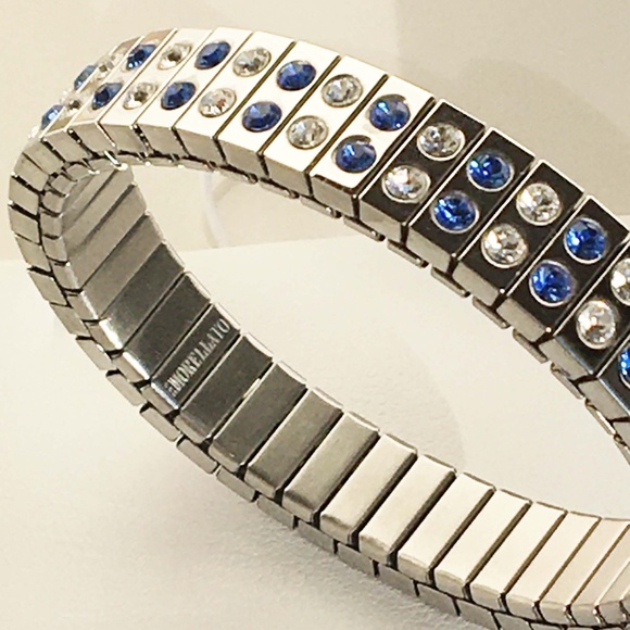MORELLATO Stretch Stainless Steel Blue & White Sparkle Bracelet - Picture 11 of 13